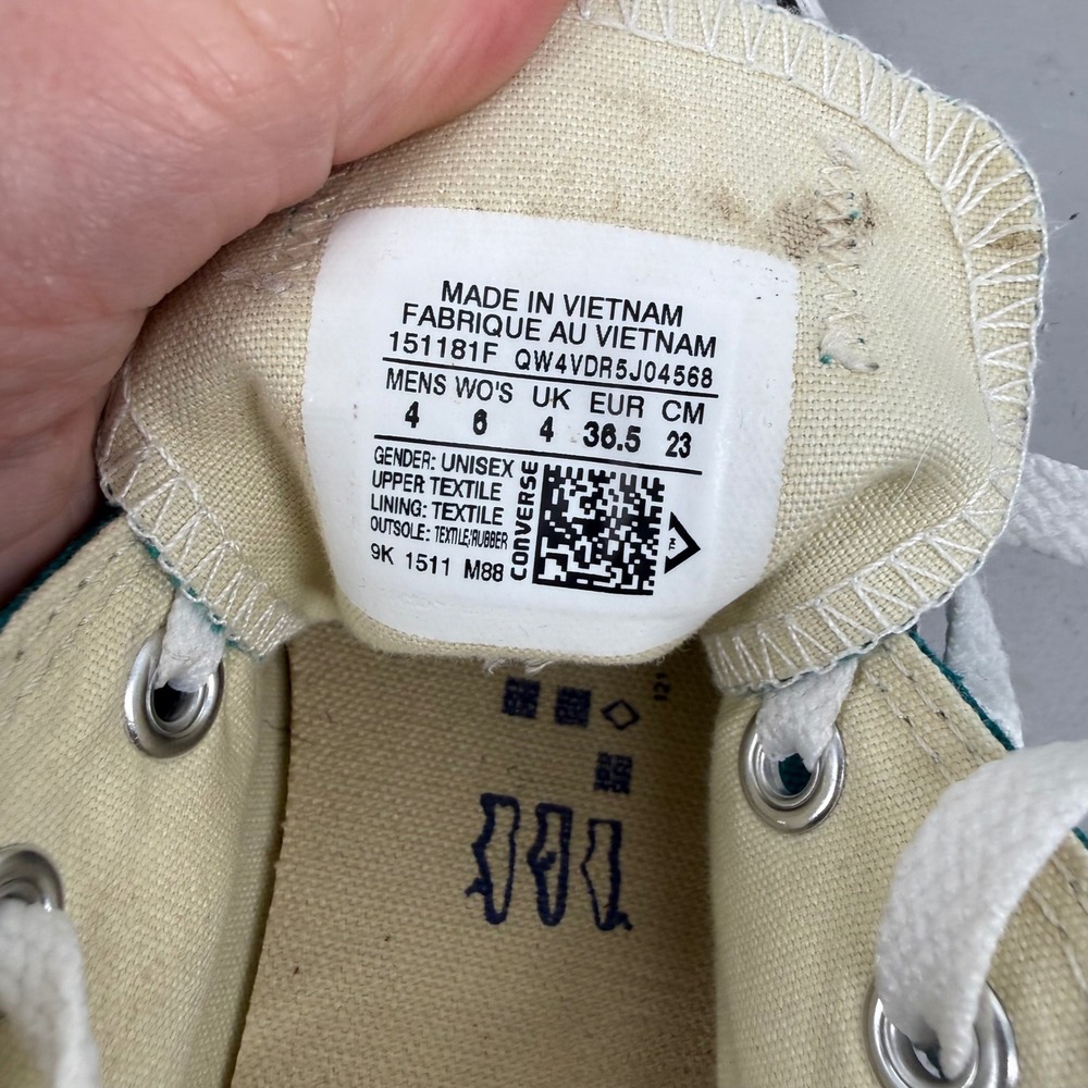 Converse Chuck Taylor All Star Low Top Teal Canvas Sneakers Womens 6 Skater - Picture 6 of 6